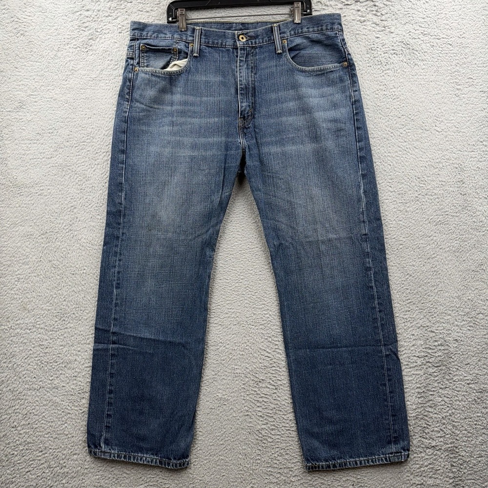 Y2K Levis 569 Jeans Mens 38 Blue Loose Straight Pants Denim Fade Western 38x32